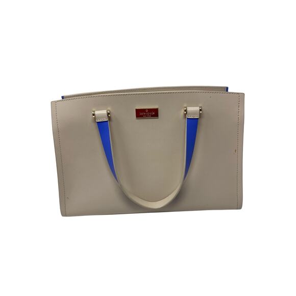 kate spade Handbags - Kate Spade Arbour Hill Kyra Tote Bag Pumice & Adventure Blue Leather Shoulder